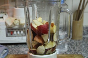 Apples in the blender